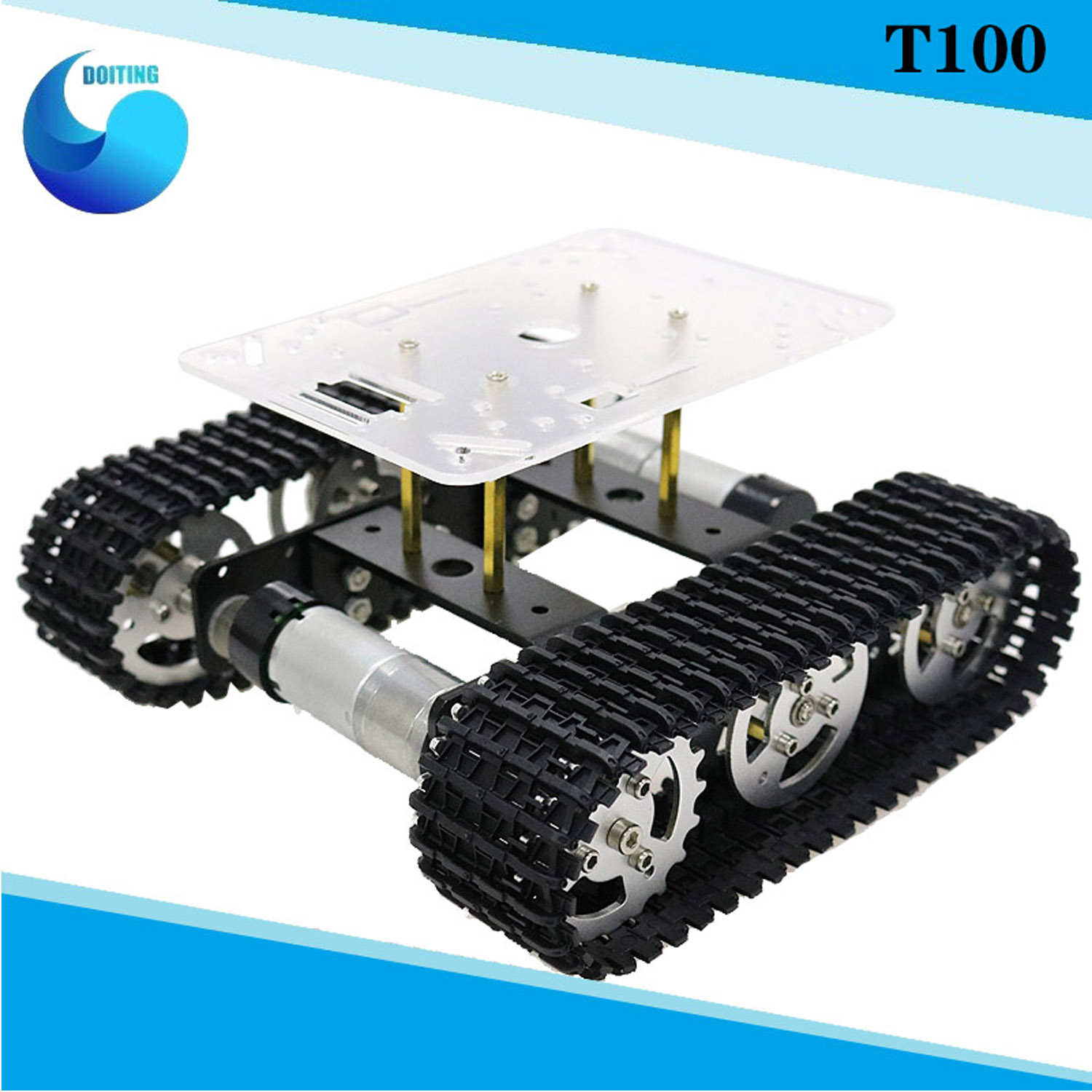 Tracked Robot Chassis - RC Metallo Robot Carro Armato Telaio