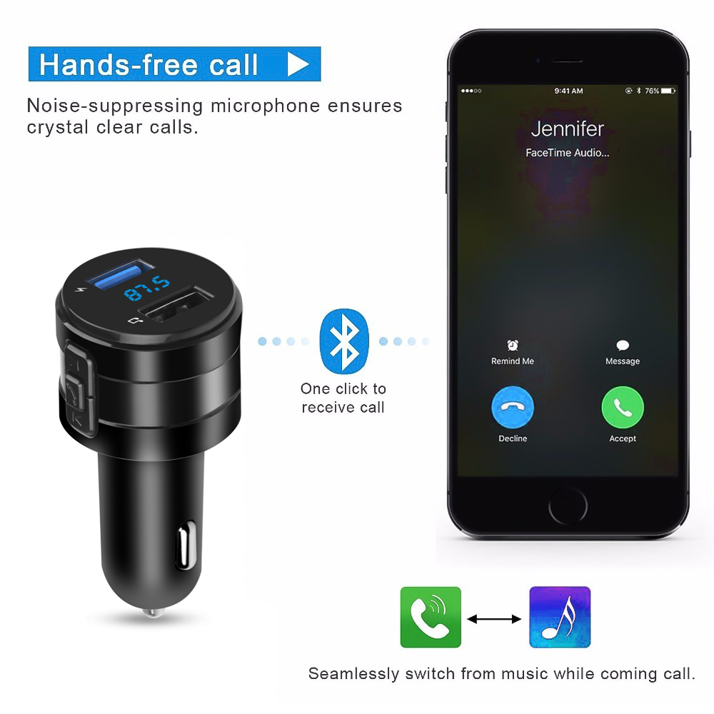 Bluetooth 4.2 Trasmettitore FM - Robot Bluetooth Car recensione e prezzo